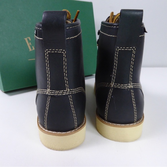 Eastland Lumber Up Navy Leather Boots Moc Toe Fully Lined NIB New - Picture 7 of 10